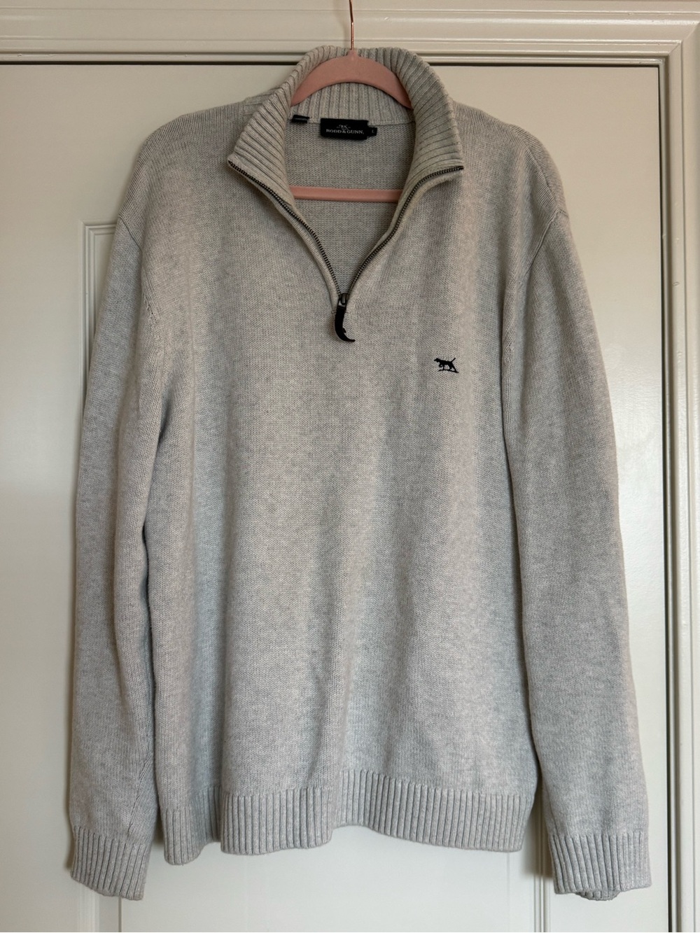 Rodd & Gunn Light Grey Quarter-Zip Pullover Sweater